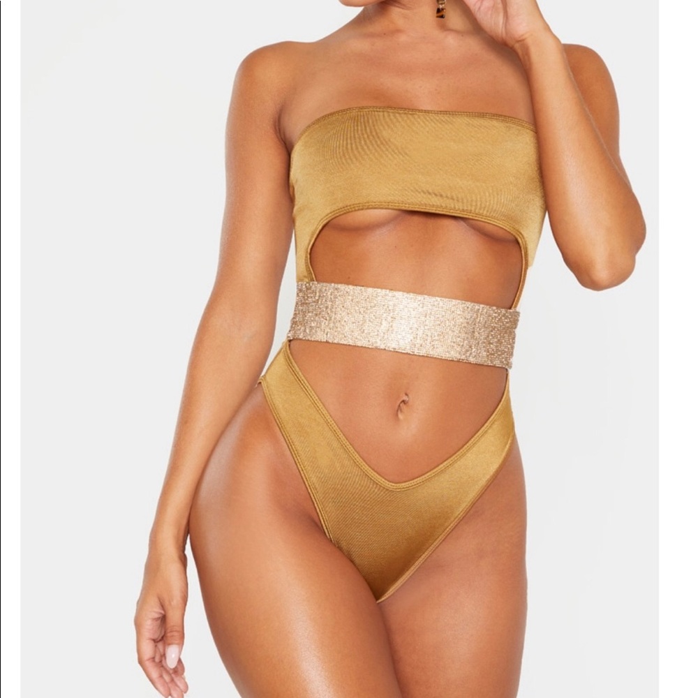 Gold Rhinestone Swimsuit
